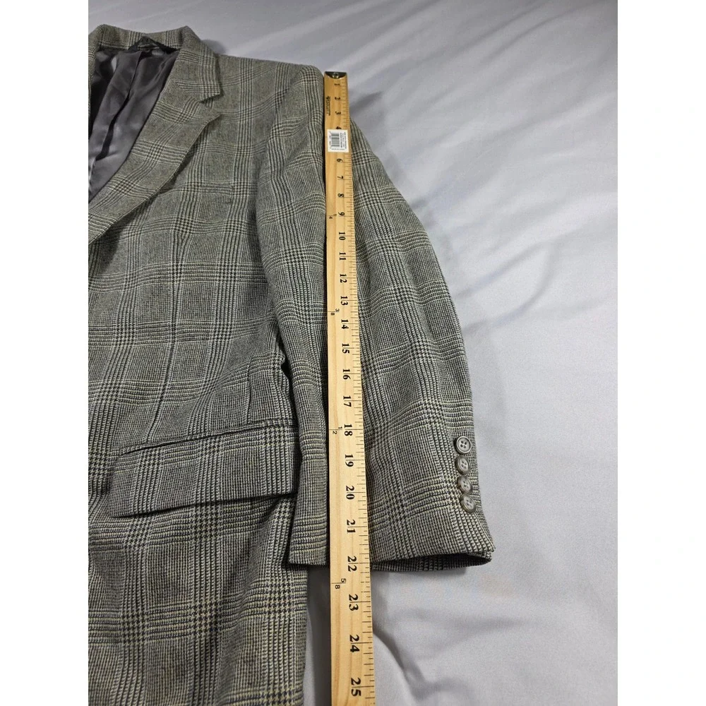Jos. A. Bank Blazer Men 42R (42S) Glen Plaid Wool Alpaca Silk Blend Sport Coat